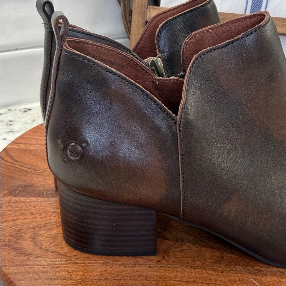 Born Aneto Brown Leather Ankle Boots - Picture 6 of 8